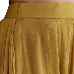 Traje Kurta Palazzo bordado Chinon amarillo con Dupatta para fiesta de boda Recepción festiva Celebraciones culturales tradicionales - Product Image 6