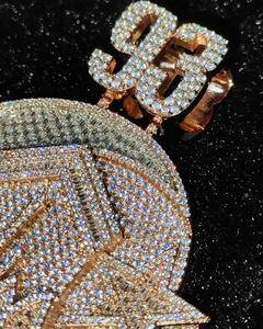 Collier pendentif personnalisé en moissanite de haute qualité en argent 925 glacé Design attrayant Vvs pendentif en diamant hommes bijoux Hip Hop - Product Image 2