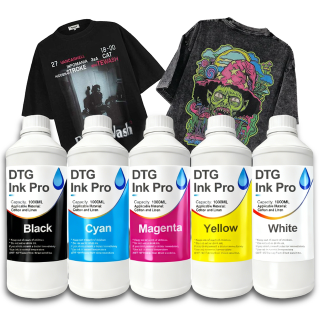HESHUN 1000ml 1L Premium Color DTG Textile White Pigment Ink for Epson L800 L805 L1800 R1900 F2000 1390 DX5 DX7 DT G Printer