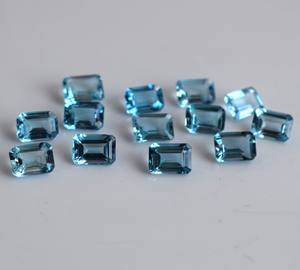 Topacio Azul Suizo Natural, Corte Octogonal, 4x6 mm, Facetado - Topacio Azul Suizo Suelto, Corte Octogonal - Product Image 2