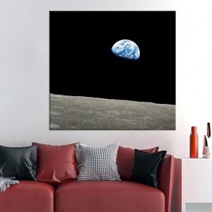 Impresión en Lienzo de la Aparición de la Tierra en el Cielo: Arte Mural con Foto Espacial de la NASA, Lienzo Enrollado - Product Image 1