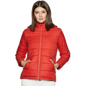 Chaqueta acolchada gruesa y cálida de invierno para mujer con logotipo personalizado, ropa de burbujas con relleno de algodón transpirable, forro de poliéster, tela tejida - Product Image 1