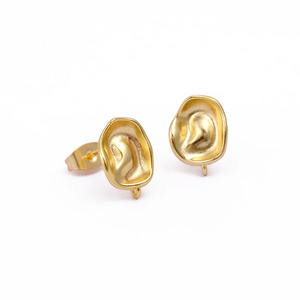 Connecteurs minimalistes pour boucles d'oreilles en laiton, 10 mm, plaqués or, apprêts DIY, breloques, paires, pièces de fleurs pendantes, bélières individuelles, pour bijoux - Product Image 2