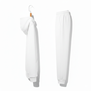 Ensemble de survêtement pour homme en coton 100% solide, conçu sur mesure, vêtements de sport décontractés, tissu peigné, sérigraphie, respirant, avec poche - Product Image 2