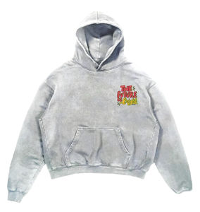 Sudadera con capucha de algodón de punto personalizada para hombre, estilo streetwear, oversize, con patrón de letras bordadas, ideal para invierno, venta al por mayor - Product Image 1