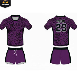 Conjunto de Uniforme de Rugby Personalizado para Hombre |   Jersey y Pantalones Cortos de Poliéster Transpirable que Absorbe la Humedad |   Ropa Deportiva para Equipos - Product Image 4