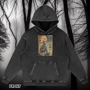 Sweat à capuche zippé délavé pour homme – Imprimé araignée oversize, logo en strass, vêtements streetwear tendance, fabricant - Product Image 4