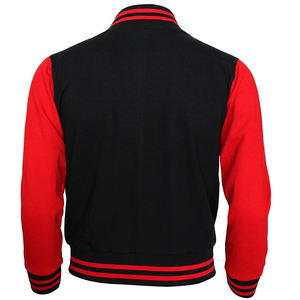 Haute Qualité Hommes Casual col montant Varsity Veste D'hiver Laine Corps En Cuir Manches Lavé Solide Motif Avant Logo-Vente en Gros - Product Image 2