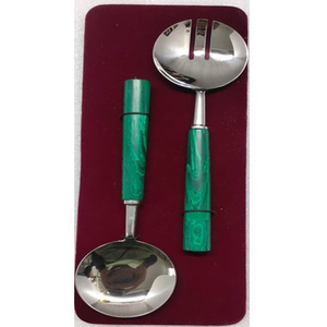 Nouvel ensemble de couverts en métal avec manche en résine et acier inoxydable pour servir la salade, idéal pour les hôtels et la cuisine - Product Image 1