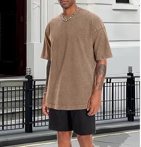 Nouveau Design été lavage à l'acide t-shirt 100% coton personnalisé lâche goutte épaule gymnastique entraînement soleil fondu hommes lavage à l'acide t-shirts respirant - Product Image 6