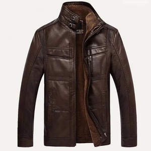 Chaqueta de Cuero para Hombre de Diseño Moderno, Personalizada, para Exteriores, con Cuello Alto, Logotipo Frontal, Hecha en Pakistán, Transpirable, Estilo Motociclista para Invierno - Product Image 5