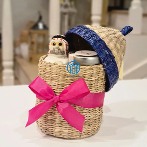 Arabian Style Handmade Seagrass Gift Basket with Lid for Dates and Spices Packaging Decorative Storage <b>Hamper</b> from Vietnam - Product Image 2