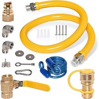 Kit de raccordement flexible pour tuyau de gaz naturel de cuisine professionnelle avec déconnexion rapide pour raccords en F