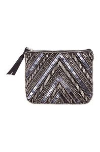 Mini bolso con cremallera elegante hecho a mano con cuentas bordadas y diseño de flores, joyería Premium elegante y hermosa de moda de la India - Product Image 5