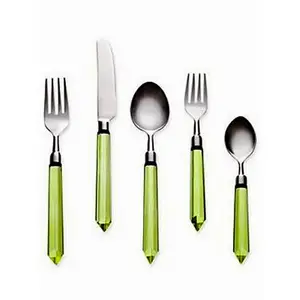 Latest Style Handmade Spoon Knife Fork Metal Dinnerware Cutlery Tabletop Decoration Handled Cutlery Set with Custom Logo