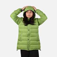 Veste matelassée longue d'hiver haut de gamme pour femme, à capuche, sans coutures, en tissu tissé, coupe-vent NAVIGATE