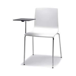 <b>Chair</b> with Fold-Up Anti-Panic Writing Tablet, Chromed Metal Frame, Polymer <b>Shell</b>, Indoor Training Seating - Product Image 2