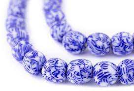 Cuentas de vidrio reciclado azul y blanco para la fabricación de joyas para collares, pulseras y pendientes-Cuentas de cristal de Murano - Product Image 2