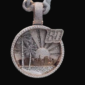 Pendentif Hip Hop Chic VVS Clarity en or 14 carats diamant Moissanite amélioré en argent sterling 925 pendentifs Chic VVS Clarity Charms - Product Image 2