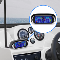 2-in-1 LCD Universal 12v24v Pengukur Tekanan Oli Truk Mobil + Pengukur Suhu Air Set Sensor Meter Indikator Tekanan Oli 10mm