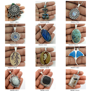 Nuevo diseño más vendido, Plata de Ley 925, labradorita de Fuego Azul Natural, piedra preciosa, forma ovalada, colgante mínimo, joyería hecha a mano - Product Image 5