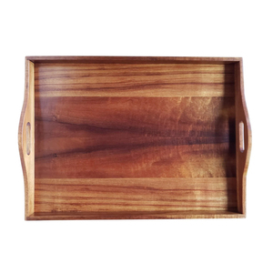 Bandejas de madera de tendencia Proveedor mayorista Acabado brillante Bandeja de servicio hecha a mano antigua para restaurantes y uso diario a bajo precio - Product Image 1