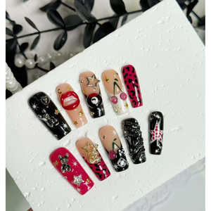 Pop Icon Chaos Press on Nail Art, design Chaos iconique pour la décoration des ongles - Product Image 2
