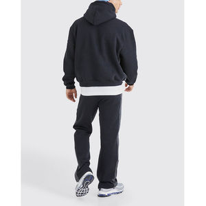 Ensemble de survêtement pour homme de haute qualité, pantalon large à jambes évasées, imprimé vintage, tissé pour l'hiver, coupe ample, manches longues - Product Image 4