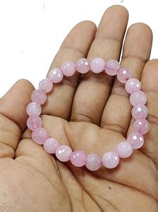 Quartz Rose fait à la main perles rondes à facettes Bracelet perles de cristal bijoux de mode pour hommes et femmes énergie pierre précieuse cadeau - Product Image 2