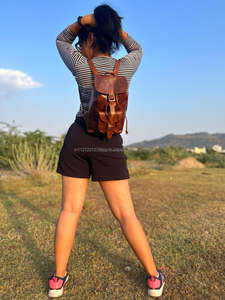 มาใหม่กระเป๋าเป้สะพายหลังหนัง Crunch วินเทจสไตล์ Rucksack กระเป๋าเป้สะพายหลังแฮนด์เมดอเนกประสงค์ Drawstring กระเป๋าเป้สะพายหลัง - Product Image 3