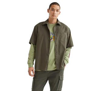 Top Trending Men Olive Green Color Personalizado Pantalla impresa Mangas completas 100% Algodón Jersey Hombres Camisetas Casuales - Product Image 4