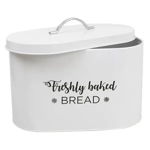 Luxury DesignBread <b>Box</b> in White Coated Finished With Lid Use for Home Hotel and Restaurant - Product Image 1