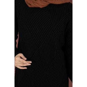 เสื้อสเวตเตอร์ถักลำลองลายบาคลาวาสีดำสำหรับฤดูใบไม้ร่วง - Product Image 4