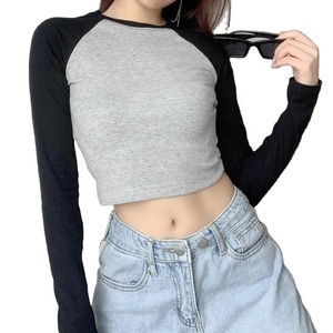 Trendy Summer <b>Raglan</b> Sleeve Crew Neck <b>T</b> <b>shirts</b> Streetwear Custom logo O Neck <b>T</b> <b>Shirts</b> for Women's - Product Image 2