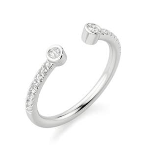 Anillo de boda de corte redondo con puño abierto para mujer, anillo de boda, aniversario, anillo de regalo de cumpleaños, anillo de compromiso - Product Image 2