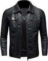 Chaqueta de Cuero Moderna para Hombre, Tallas Grandes Disponibles, Diseño Sólido, a un Precio Razonable