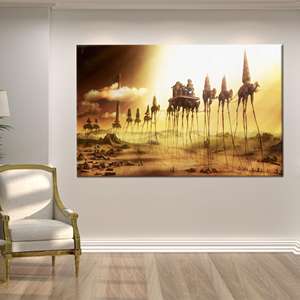 Arte Mural Moderno: Impresión en Lienzo de Elefantes de Salvador Dalí, Reproducción Decorativa, 1P: Enmarcado tipo Galería - Product Image 1