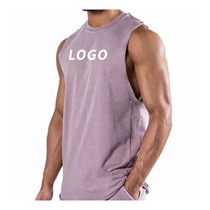 High Quality <b>Men's</b> Quick Dry Acid Washed Tank Top Elastic Casual Design Close-Fitting <b>Vest</b> Workout Fitness Breathable Top - Product Image 5