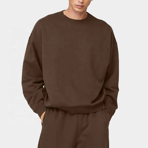 Men's Heavyweight <b>Vintage</b> <b>Sweatshirts</b> Custom Crewneck Soft Pullover Ribbed Knit French Terry Winter Cotton Polyester Solid - Product Image 1