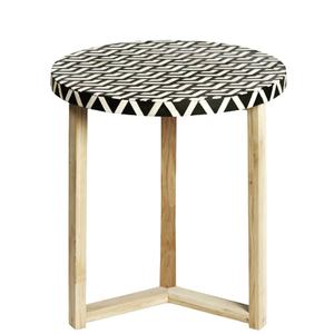 Mesa de Centro Hecha a Mano con Incrustaciones de Nácar, Muebles de Lujo para el Hogar, Mesa Redonda Rústica Antigua con Incrustaciones de Hueso, Mesa Auxiliar de la India. - Product Image 2