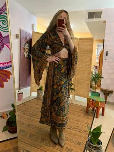 Top của phụ nữ giản dị boho maxi váy Ấn Độ mùa hè bãi biển bao gồm cotton <span class=keywords><strong>BLO</strong></span> in Dài váy khỉ in cộng với kích thước món quà của cô - Product Image 4