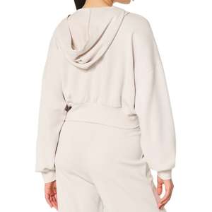 Vente en gros Vêtements de sport pour femmes Sweat à capuche sans manches respirant uni à séchage rapide pour femmes Débardeur court à capuche - Product Image 6