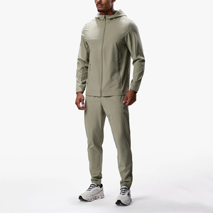 High Quality Casual Solid Pullover 2 Piece Tracksuit Flare Sun Faded Streetwear Embroidery 100% Cotton Custom Men Set - Product Image 1