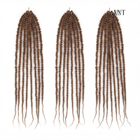 Estensioni per trecce a box braid pre-annodate in fibra a bassa temperatura da 24 pollici per dreadlock e trecce bobble, all'ingrosso, per donne nere