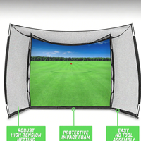 Filet d'entraînement de golf classique 10 x 8 pieds avec écran d'impact et simulateur vierge – Choisissez des graphiques imprimés