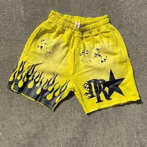 Pantalones cortos para correr de entrenamiento vintage con agua de lavado ácido de diseñador personalizado para hombre, transpirables, 100% de algodón, estilo Hip Hop callejero - Product Image 6