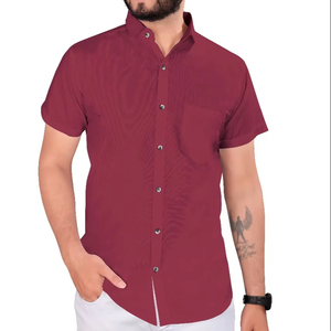 Chemise de travail à manches longues en satin blanc pour hommes, tenue professionnelle décontractée avec col et boutons, sans repassage. - Product Image 1