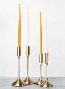 Juego de pilares de portavelas dorados elegantes de latón de tres piezas clásicas de calidad Superior de 3 para decoración de ocasiones de boda - Product Image 2