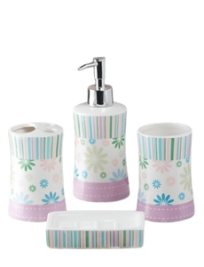 Ensemble d'accessoires de salle de bain en céramique de luxe de haute qualité accessoires de bain 3 pièces-distributeur de savon porte-brosse à dents porte-savon - Product Image 6