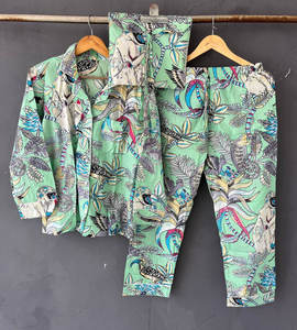 ชุดนอนผ้าฝ้ายแบบทำมือสำหรับผู้หญิงชุดนอนแบบลำลองระบายอากาศได้ดีสำหรับทุกฤดูกาล-สวมใส่ได้ตลอดทั้งปีสำหรับฤดูหนาวฤดูร้อนฤดูใบไม้ร่วงฤดูใบไม้ผลิ - Product Image 5